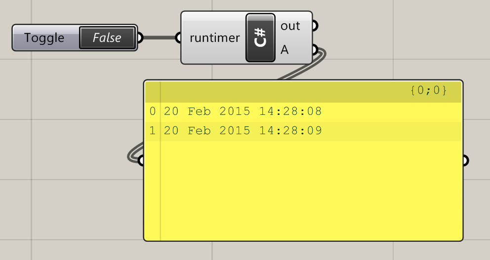 Simple timer component implemented in C# in Grasshopper