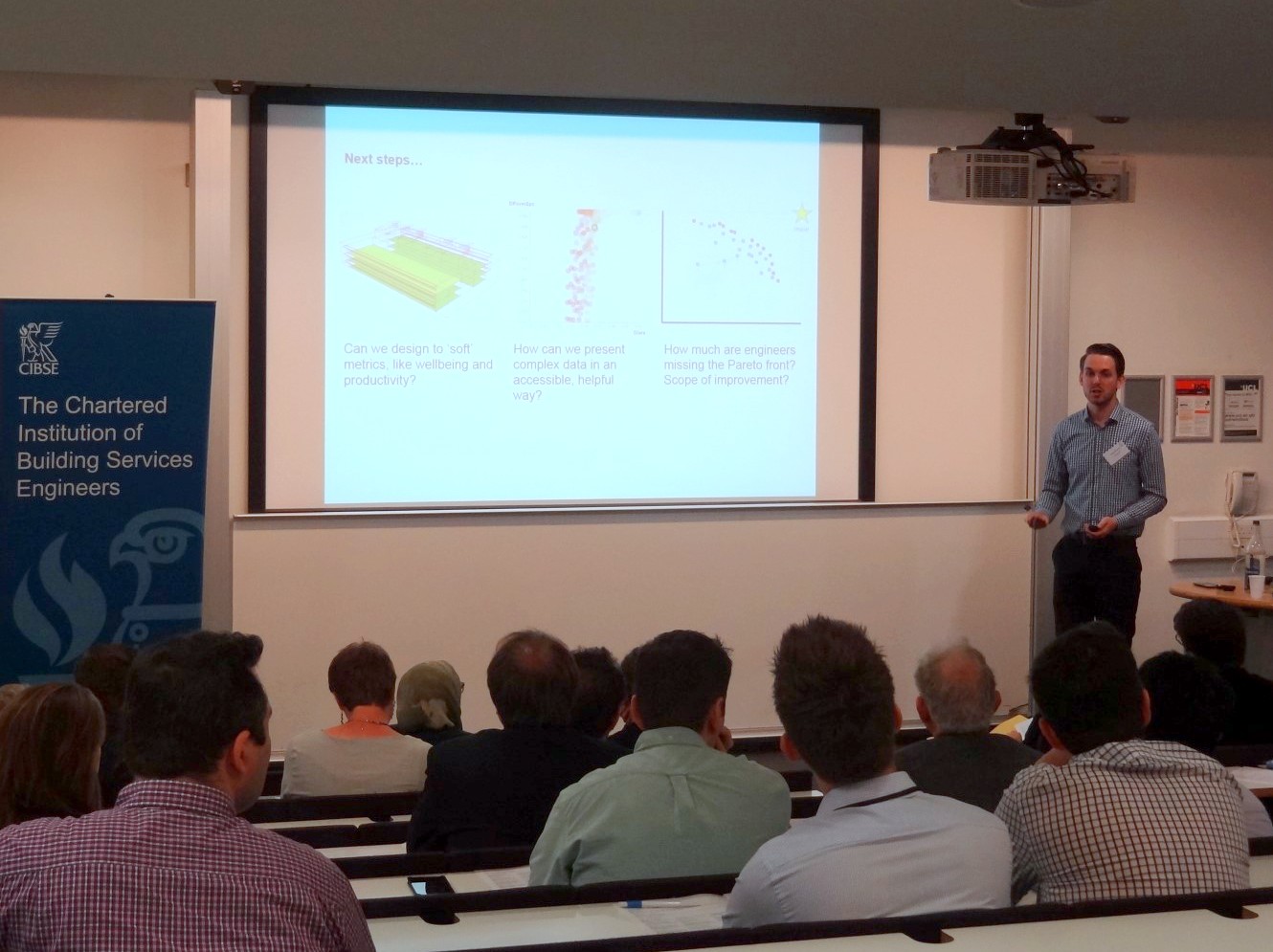 James Ramsden presenting SmartBuildingAnalyser at CIBSE Technical Symposium 2015