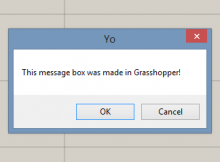 A message box created in C# in Grasshopper