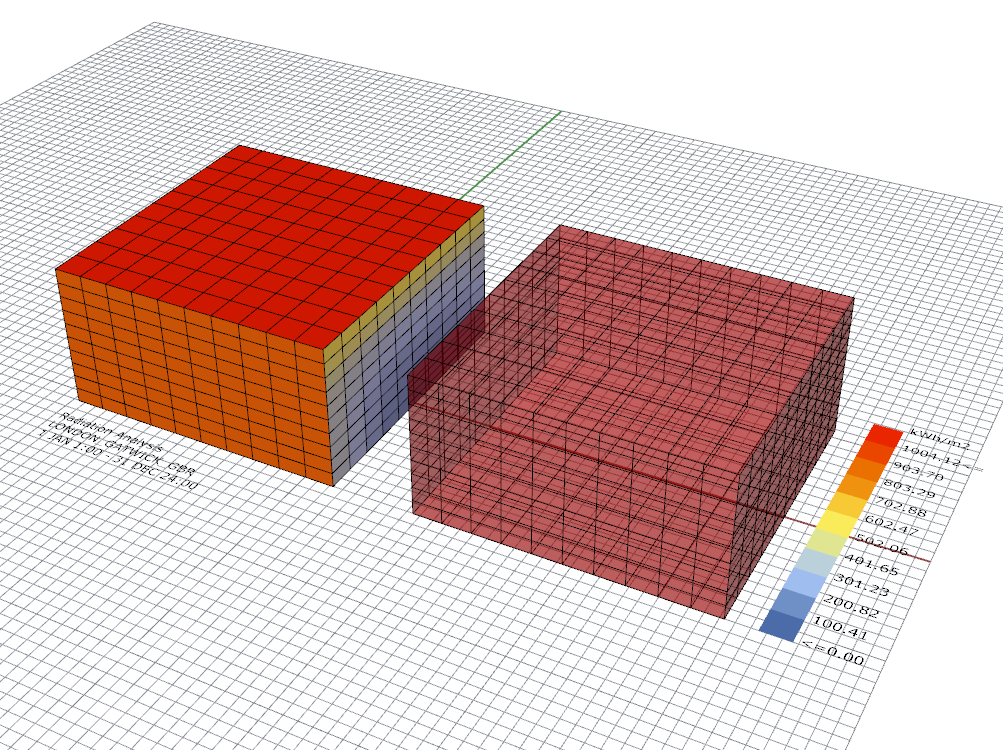 A simple radiation analysis using Ladybug for Grasshopper