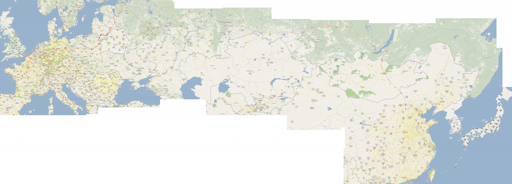 Map of Europe to Asia train route