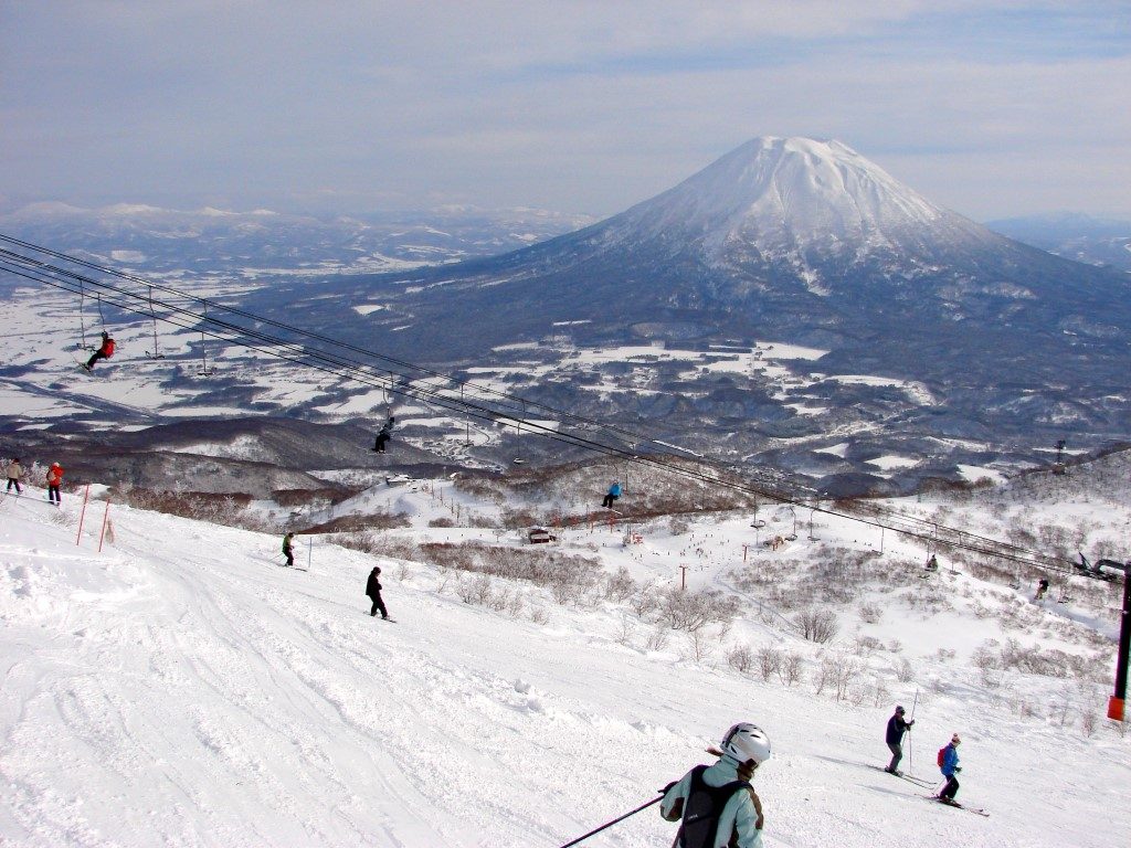 Mount Yotei from Niseko ski resort in Hokkaido Japan